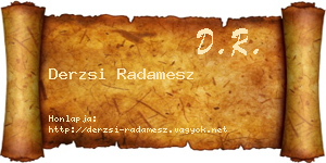Derzsi Radamesz névjegykártya